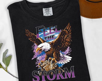 Feel The Wind Eagle Shirt Vintage Patriotic Bird Graphic Tee Retro Bald Eagle T Shirt American Style Unisex Nature Gift