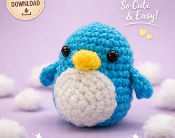 Zabawka pingwin na szydełku, ręcznie robione zwierzątko amigurumi, prezent dla dziecka, dekoracja pokoju dziecięcego