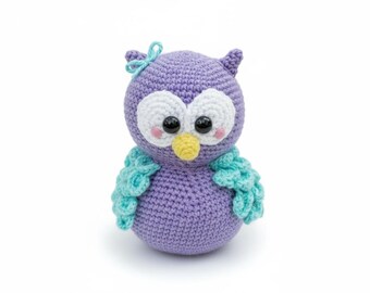 Wzór szydełkowy na pulchną sowę, samouczek na pluszową zabawkę amigurumi, dekoracja z aksamitnego ptaka (pobierz plik PDF)