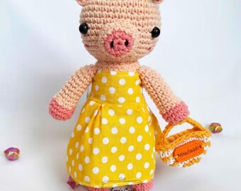 Wzór na szydełkową amigurumi świnkę: samouczek na pluszową zabawkę ze zwierzątkiem gospodarskim (pobierz plik PDF)