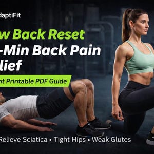 Low Back Pain Relief Exercises – 10-Minute Sciatica & Hip Alignment Routine (PDF Download)