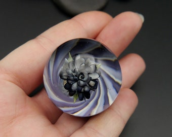 Large Everlasting Purple Rose Marble, with a Vortex and Decorative Patterns