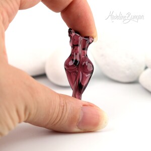 Goddess Bead Mini Lampwork sculptural Focal Bead Venus female form Pendant glass nude figure image 10