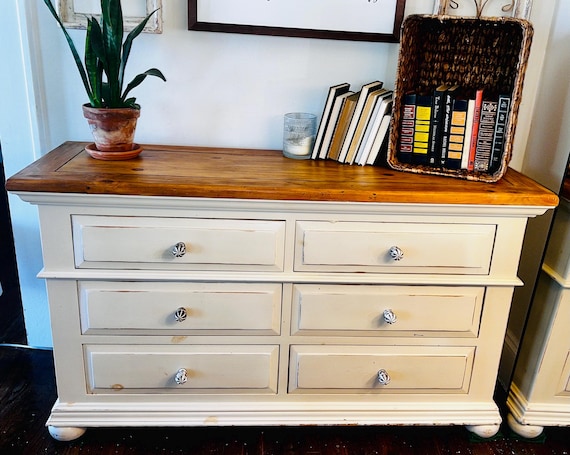 cream dresser and nightstand B8010 Light Brown/Cream Storage Bedroom Set