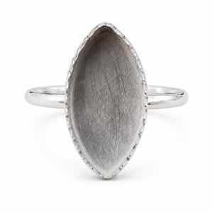925 Sterling Silver Marquise Ring Blank | Empty Bezel Setting Ring Base | DIY Jewelry Making Ring | Adjustable Handmade Silver Ring