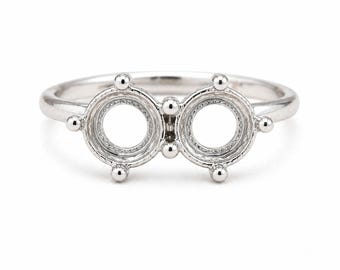 Double Loop Silver Ring, Modern Minimalist Ring, Dainty Open Circle Design, Handmade Jewelry Gift