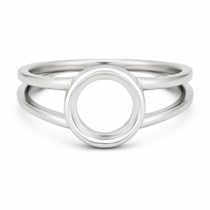 Minimalist Open Circle Silver Ring | Double Band Geometric Ring | Modern Sterling Silver Statement Ring | Dainty Stackable Jewelry