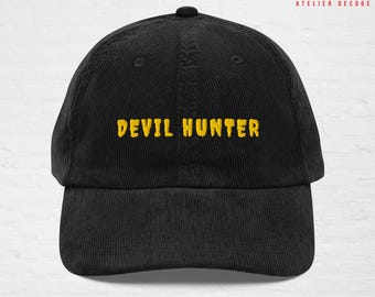 Geborduurde corduroy pet Chainsaw Man: DEVIL HUNTER - vintage minimalistische streetwear