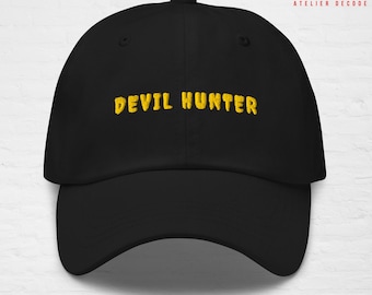 Geborduurde Dad Cap Chainsaw Man DEVIL HUNTER - 100% katoenen hoed - Minimalistisch CSM-cadeau