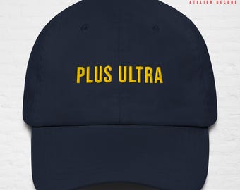 Geborduurde Dad Cap MHA Plus Ultra - 100% katoenen hoed - Minimalist My Hero Academia Gift