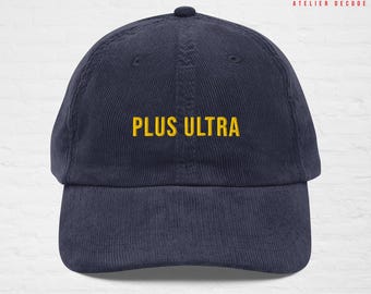 Geborduurde corduroy pet MHA PLUS ULTRA - Vintage, minimalistische streetwear