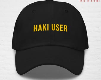 Geborduurde Dad Cap Eendelig HAKI USER - 100% katoenen hoed - Minimalistisch Mugiwara Luffy-cadeau