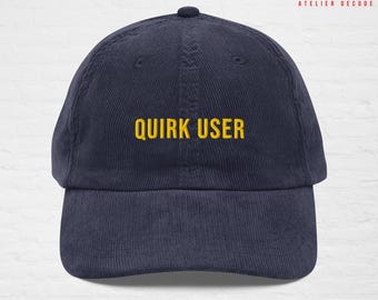 Geborduurde corduroy pet My Hero Academia QUIRK USER - Vintage Minimalist Streetwear