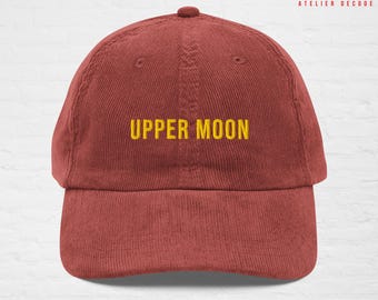 Geborduurde corduroy pet Demon Slayer UPPER MOON - Vintage minimalistische streetwear
