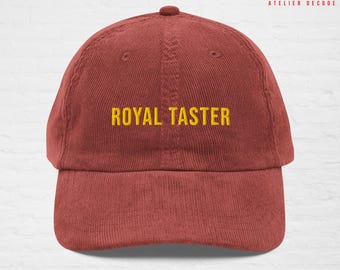 Geborduurde corduroy pet Apothekerdagboeken ROYAL TASTER - Vintage Minimalist Streetwear