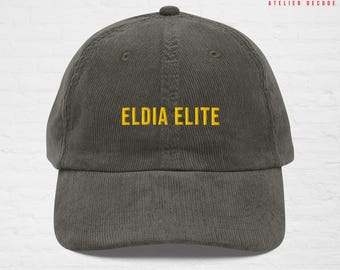 Geborduurde corduroy pet Attack on Titan: ELIDIA ELITE - Vintage minimalistische streetwear