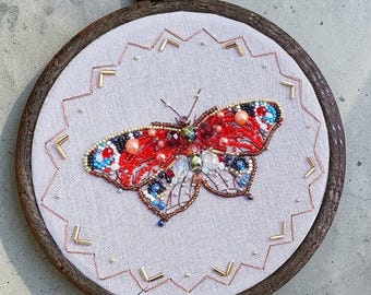 Bead Embroidery Kit Scarab Beetle DIY Beaded Insect 3D Hand Embroidery Gift Boho Art