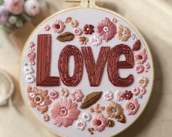 Couple Embroidery Kit Hand Embroidery Line Art Love Stitch Kit Engagement DIY Anniversary Gift
