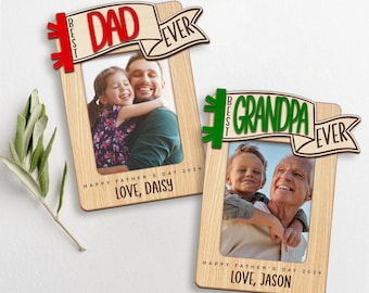 Custom Photo Car Visor Clip Personalized Father's Day Gift for Dad Fridge Magnet Picture Frame Unique Gift for Him Husband First Fathers Day