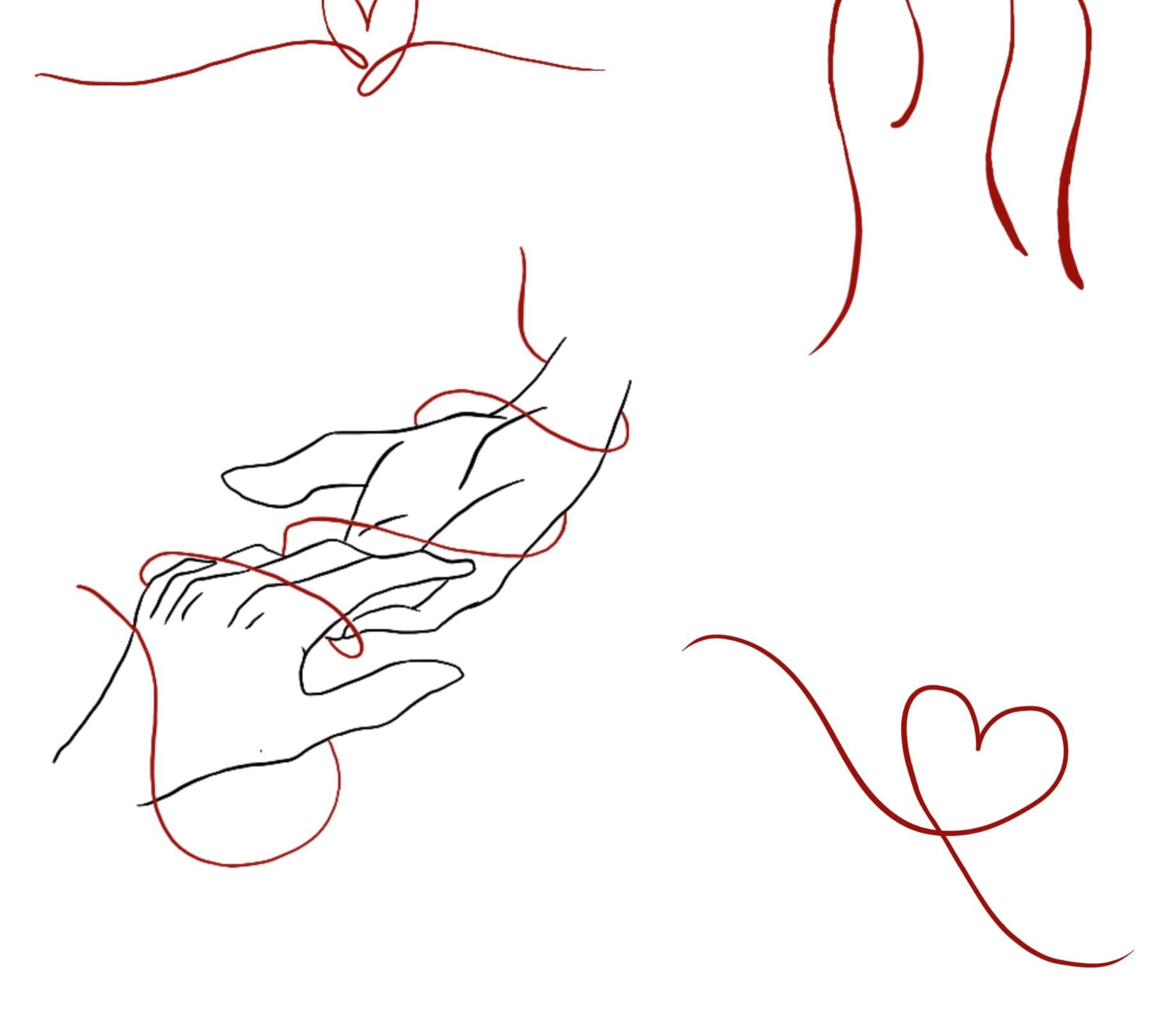 Red String Draw Designs Red String Tattoo Designs | Minimal Fine Line Symbolic Pack (digital ...