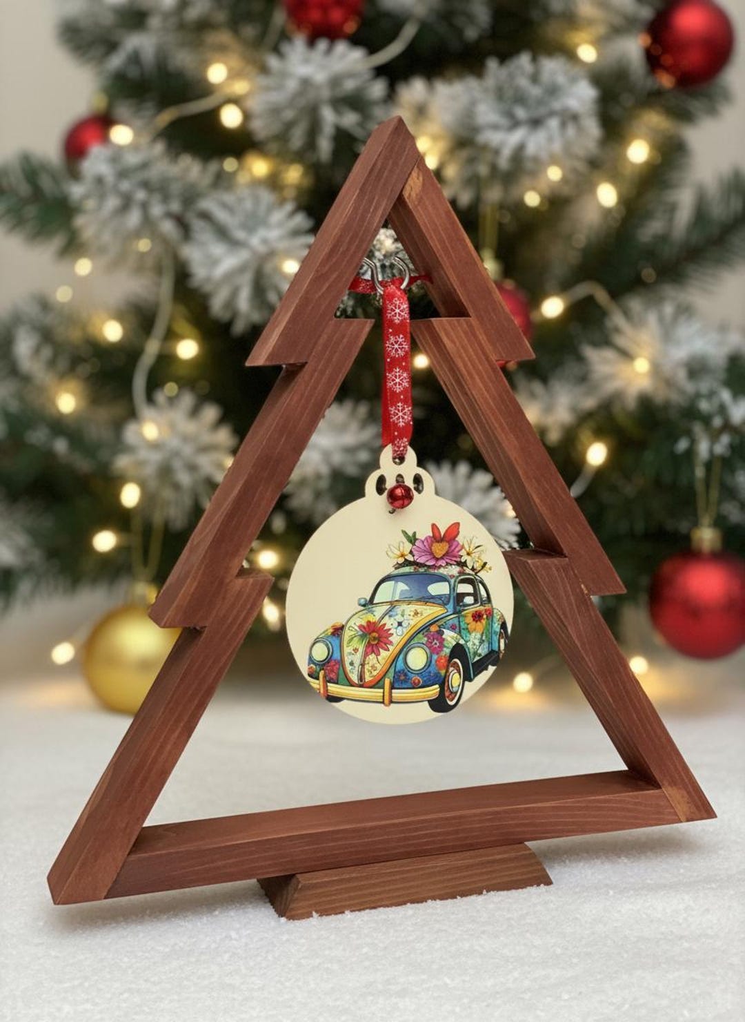 VW Bug Christmas Ornament With Crystals and Bell Etsy