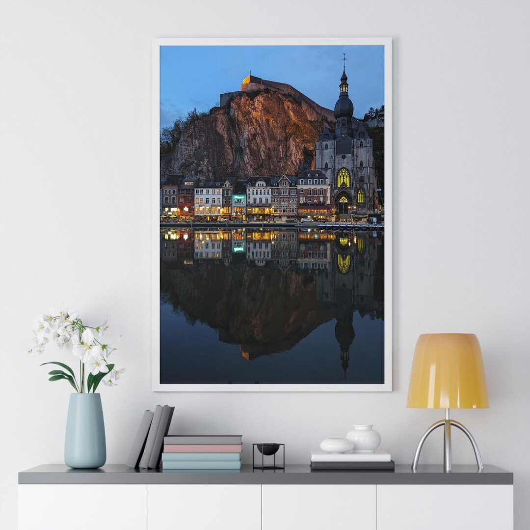Dinant Belgium Poster - Citadel & Collegiate Church Wall Art, Romantic ...