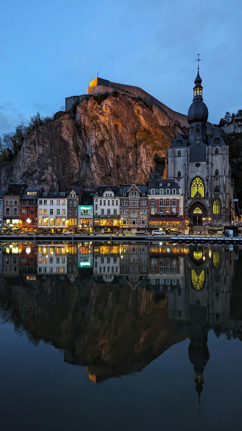 Dinant Belgium Poster - Citadel & Collegiate Church Wall Art, Romantic ...
