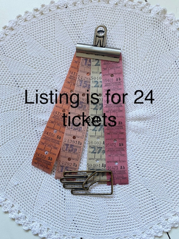 Vintage Bus Tickets Journal Paper Craft Scrap Booking Ephemera Mixed Media Supply