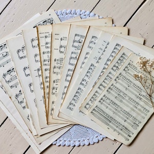 Vintage Sheet Music Book Pages Music Paper Pack Ephemera Pack Crafting Craft Pack Scrapbooking Snailmail Junk Journal Decoupage zdjęcie 3