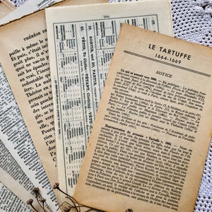 Vintage Franse boekenpagina's Paper Pack Ephemera Pack Junk Journal Craft Pack Scrapbooking Snail Mail Decoupagevoorraad sepia bruiloft