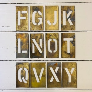 Vintage messing letter stencils antieke rustieke industriële decor