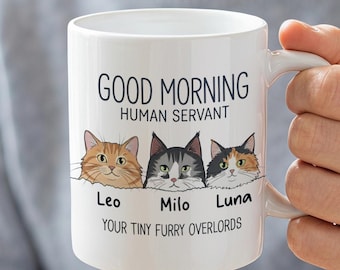 Personalized Cat With Name Ceramic Mug, Custom Cat Mug for Cat Mama, Cat Mug Gift,Cat Owner Mug, Cat Memorial Gift, Coffee Mug For Cat Lover