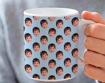 Personalized Mug Funny Face Mug, Custom Face Photo Mug, Repeated Face Mug Gift for Best friend, Boyfriend Girlfriend Gift