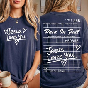 Jesus Paid It All PNG , Christian Shirt Design, Worship Sublimation Graphic, Guest Check Faith Design, Inspirational Bible Verse SVG, Jesus