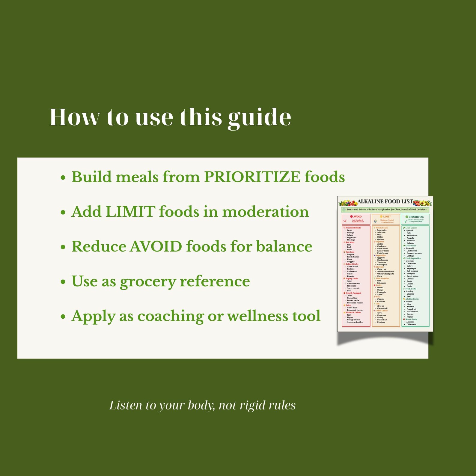 Alkaline Food List Printable PDF | Eat Limit Avoid Chart | Clean Foods ...