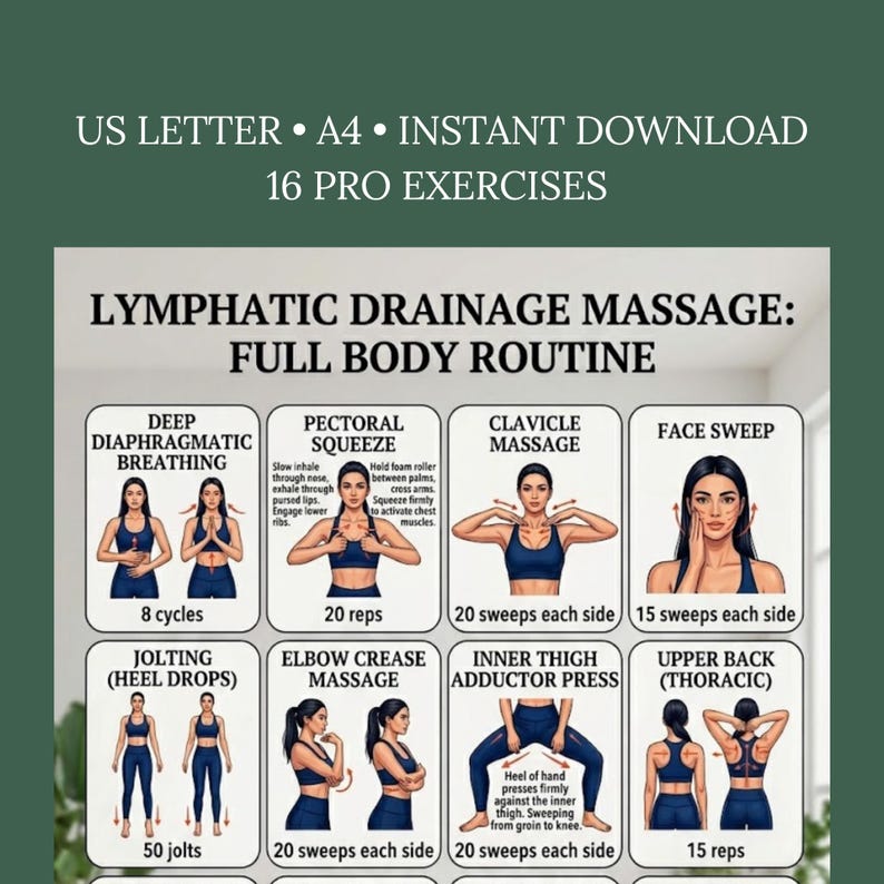 Lymphatic Morning Routine Lymphatic Drainage Guide | Full Body Massage Chart | Self Massage ...