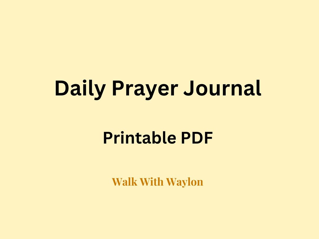 Daily Prayer Journal Printable PDF | Christian Prayer Journal | Bible ...
