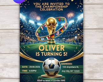 World Cup 2026 Soccer Party Invitation, Editable Canva Football Birthday Invite Template, Boys Watch Party Invite, Instant Digital Download