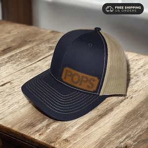 Custom Nickname Hat, Richardson 112 Trucker Hat, Personalized Leather Patch Hat, Custom Name Hat, Engraved Patch Hat, Gift Idea