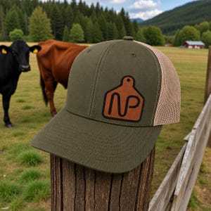 Custom Cattle Brand Hat | Ear Tag Patch Hat | Ranch & Farm Personalized Hat | Custom Ranch Hat | Rancher Hat | Farmer Hat