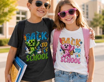 Back to School Gamer Shirt, Kids Pixel Gaming Tee, Youth First Day of School Shirt, Gamer Student Tee, Boys Girls School Shirt