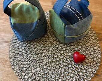 Doorstop made from jeans – homemade home accessories – sustainable & decorative – individual