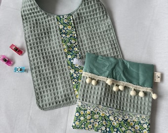 Set consisting of bib and crinkle toy - customizable - hand-sewn - handmade