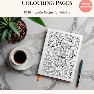 10 Abstract Coloring Pages with Mindful Waves & Flow Pattern | Line Art for Calm and Creativity