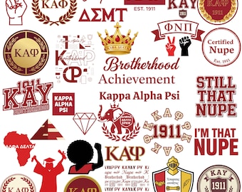 Kappa Alpha Psi 1911 PNG-paket – KAY-brödraskapsemblem, Nupe Brotherood Achievement PNG-stilgrafik för T-shirt, sublimering