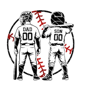 Dad and Son Baseball Bundle PNG, Matching Family Shirt Design, Father’s Day Gift, Sports Dad & son Tee, Sublimation File  (Instant Download)