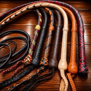 Handmade Cowhide Leather Bullwhip Indiana Jones Style