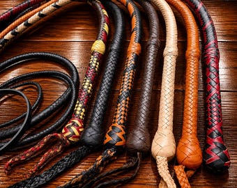 Handgemaakte rundleer bullwhip Indiana Jones-stijl
