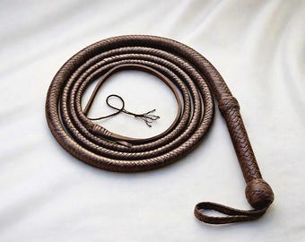 16 Zöpfe Handgefertigte Bullwhip Indiana Jones Style aus Rindsleder