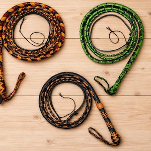 16 Plaits Handmade Cowhide Leather Bullwhip Indiana Jones Heavy Duty, Zoroo Cosplay Prop